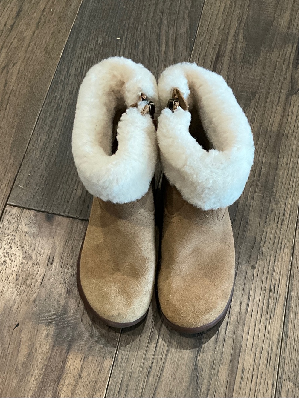 UGG Chestnut Suede Shearling-Lined Winter Boots